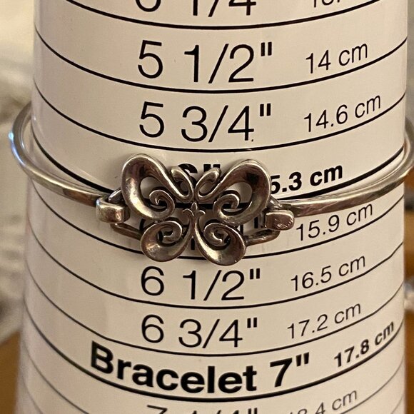 RETIRED James Avery Butterfly Cross Hook-On Bracelet, Sterling Silver - Picture 2 of 3